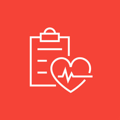 Fototapeta premium Heartbeat record line icon.