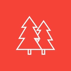 Pine trees line icon.