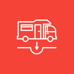 Motorhome and sump line icon.