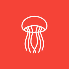 Jellyfish line icon.