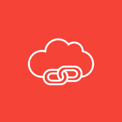 Cloud computing line icon.
