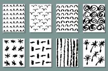 Fototapeta na wymiar Vector modern brush spot pattern. Hand drawn artistic cards. 