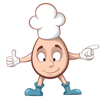 Egg chef illustration. Toque illustration.