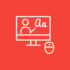 Online education line icon.