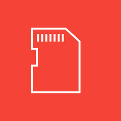 Obraz premium Memory card line icon.