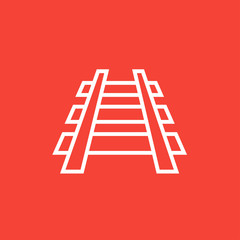 Railway track line icon.