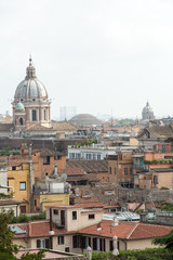 Fototapeta na wymiar the panorama of historic districts of Rome seen from the Pincio terrace
