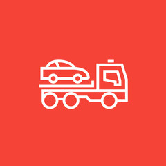 Car towing truck line icon.