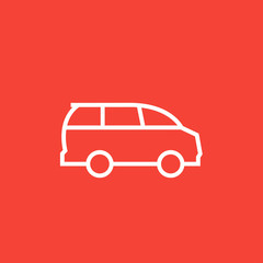 Minivan line icon.