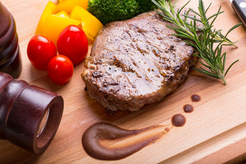 Steak beef with vegetable