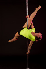 young sexy pole dancer