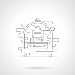 Luggage trolley detail line icon