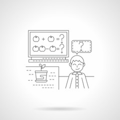 Arithmetic lesson detail line icon