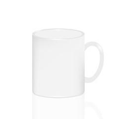 Realistic classic white cup. Vector illustration