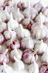 Garlic on the wooden table