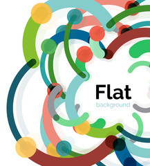 Colorful connected lines on white - abstract background