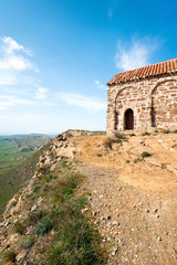 Fototapeta premium Antique historical church built on cliff in David Gareji monaste