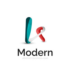 Wave ribbon logo, vector abstract shape