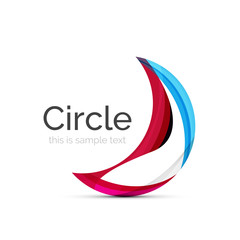 Circle logo. Transparent overlapping swirl shapes. Modern clean business icon
