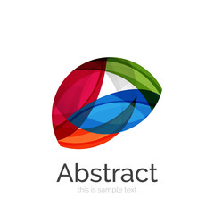 Circle logo. Transparent overlapping swirl shapes. Modern clean business icon