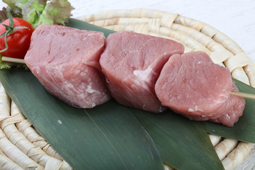 Raw pork fillet mignon