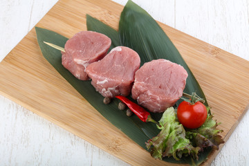 Raw pork fillet mignon