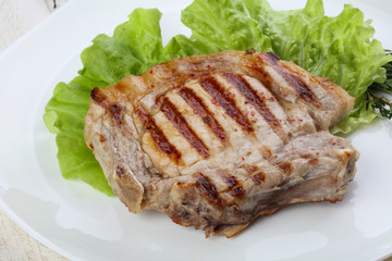 Grilled pork steak