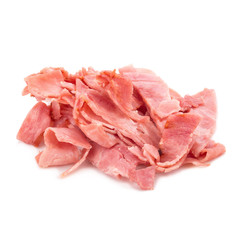 Roasted smoked ham on a white