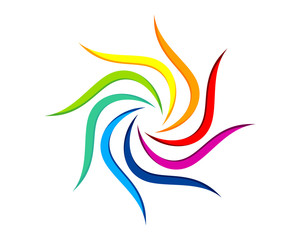 Abstract Spiral Flower Swoosh