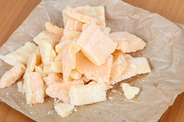 Cutting parmesan cheese