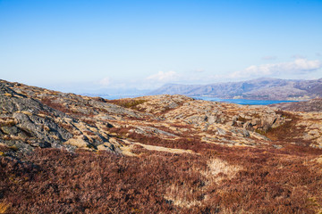 Spring Norwegian mountain landscape