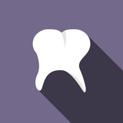 Tooth icon, flat style 