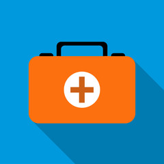 Fototapeta premium First aid kit icon, flat style