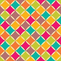 Vector modern seamless colorful geometry pattern, color abstract geometric background, pillow multicolored print, retro texture, hipster fashion design