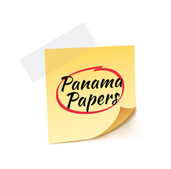 Panama Papers Yellow Stick Note Vector Illustration
