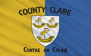 Flag of County Clare is a county in Ireland