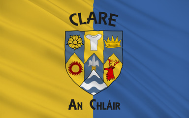 Flag of County Clare is a county in Ireland - obrazy, fototapety, plakaty
