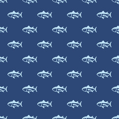 Icono plano patrón con pescado #1