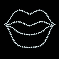 Plump lips made of diamonds.
