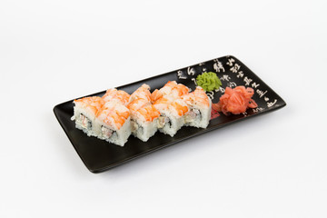 Image of tasty sushi set with shrimp