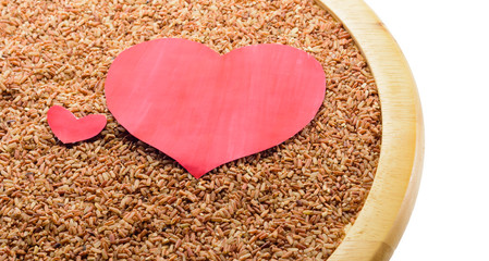 Black rice with heart