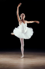 Naklejka premium beautiful classical dancer on black background