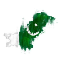 Grunge map of Pakistan with Pakistanian flag