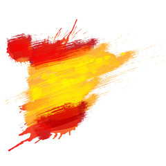 Grunge map of Spain with Spanish flag - obrazy, fototapety, plakaty