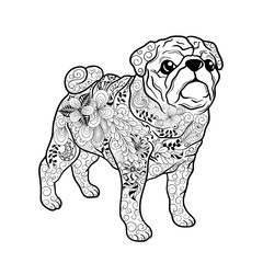 Pug dog doodle