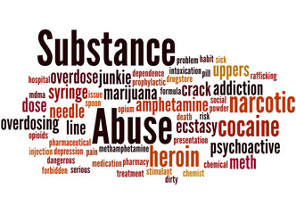 Obraz premium Substance Abuse, word cloud concept 3