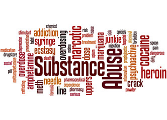 Substance Abuse, word cloud concept