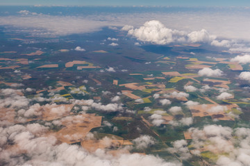 View from the plane window. France