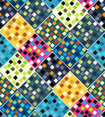 Seamless repeating pattern of colored squares.Vector