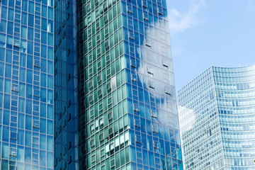 Business building with glass facade